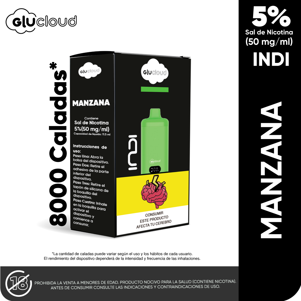 Glucloud Indi - 8.000 Puffs - 5%
